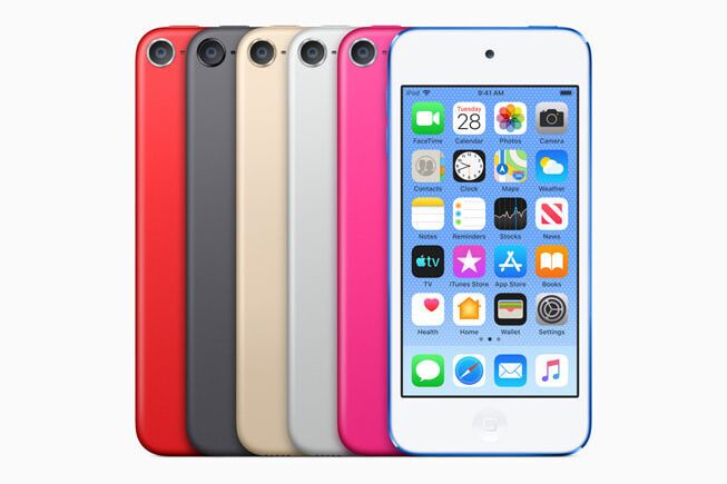 Der iPod touch (7. Generation), der am 28. Mai 2019 vorgestellt wurde, arbeitete mit dem A10 Fusion Chip, der immersive Augmented-Reality-Erlebnisse und Facetime Gruppenanrufe ermöglichte, sowie mit 256 GB Speicherplatz. (Bild: Apple)