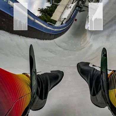 Live dabei im Eiskanal – detaillierte Aufzeichnungen in Echzeit machen kleinste Fehler und damit Zeitverluste im Rennrodel-Lauf sichtbar. (Bild: Hochschule Mittweida)