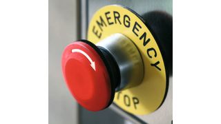 Letztes Mittel: Ein Not-Aus-Schalter ist bei vielen Maschinen unentbehrlich. Er darf jedoch keineswegs das einzige Element der Sicherheitsarchitektur darstellen. (MESCO Engineering)