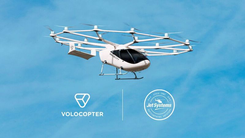 Eine Kooperationsvereinbarung haben der deutsche Flugtaxi-Hersteller Volocopter und die französische Jet Systems Hélicoptères Services geschlossen. Beide Unternehmen wollen in Frankreich eVTOL-Flugdienste bereitstellen. (Bild: Volocopter)