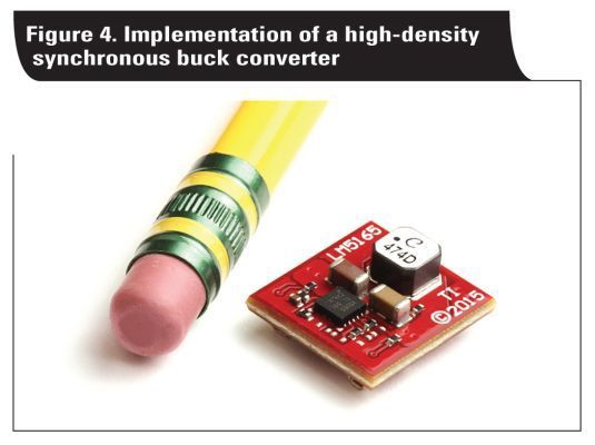 Bild 4: Dicht bestückte Implementierung eines synchronen Buck-Wandlers. (Bild: Bild: Texas Instruments)