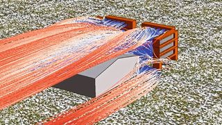 Komplex: Auch dynamische Vorgänge, wie die Strömungen in einem CO2-Abscheider, können heute vollständig simuliert werden.  (Bild: CADFEM)