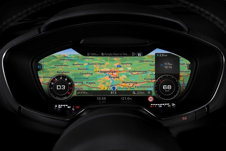 Auch die Navigationsansicht lässt sich formatfüllend anzeigen, sodass der Blick weniger abgelenkt wird. (Foto: Audi)