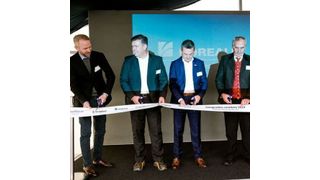 L-R: Lukas Intemann, Managing Director Ecoplast; Raimund Woitsch, Managing Director Ecoplast; Ton Emans, President Plastics Recyclers Europe; and Helmut Walch, Mayor of Wildon. (Peter Reiter)