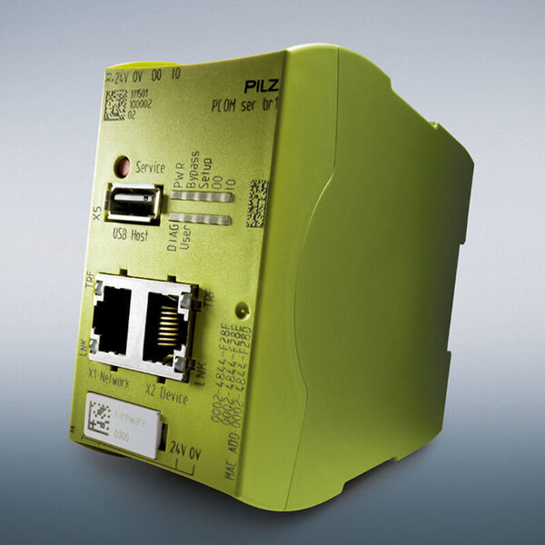 The Pilz SecurityBridge is used in a company network and prevents unauthorized access to controls.  (Pilz GmbH & Co. KG)