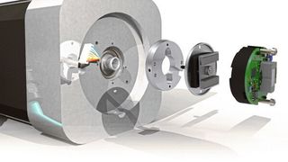 Explosion Shot – ein paar Handgriffe reichen und das Stepper Kit ist im Motor integriert.  (Posital-Fraba)