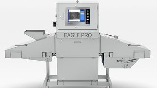 Ein Klappenausschleusmechanismus mit vier Spuren, die jeweils ein Viertel des Transportbands abdecken, garantiert die zuverlässige Ausschleusung von Fremdkörpern aus dem Produktionsprozess bei gleichzeitiger Minimierung der ausgeschleusten Menge an Gut-Produkten.  (Bild: Eagle Product Inspection)