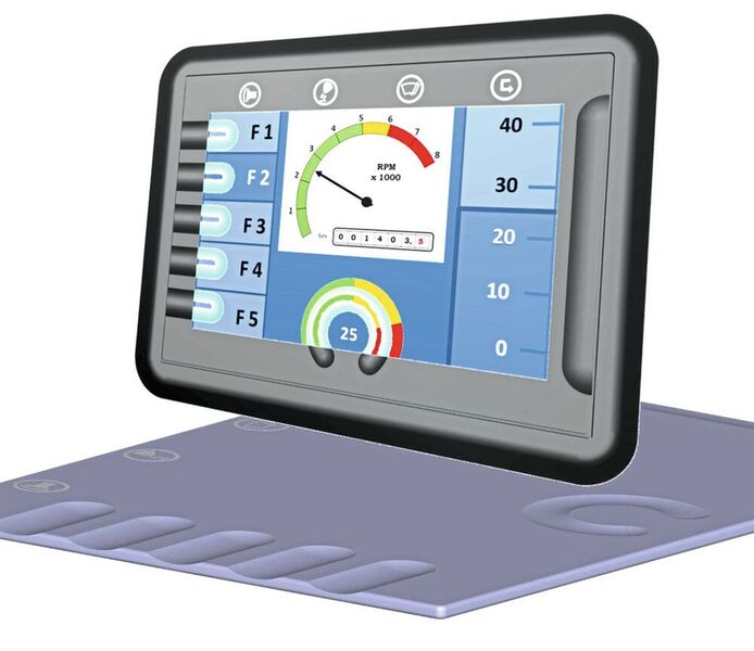 Bild 2: In einer Studie zeigt Kyocera an einem Standard-Display, wie mit Piezo-Aktoren zusammen mit einer Software der Anwender auch in schwierigen Umgebungen zuverlässig das Gerät bedienen kann. (Kyocera)