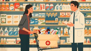 Ob Augenscreening, Hautanalyse, Blutproben oder der Kauf rezeptfreier Medikamente in der Drogerie –  das ist in Deutschland alles möglich, birgt aber laut Bundesärztekammer auch Risiken für die Patienten und Patientinnen. (Bild: Canva / KI-generiert)