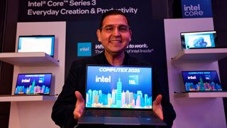Die Core-Series-3-Prozessoren von Intel, auch bekannt als Wildcat Lake, sollen eine neue Generation günstiger und trotzdem KI-fähiger Notebooks ermöglichen. Intel zeigte auf der Computex eine ganze Reihe kommender Geräte. (Bild: Intel Coropration)