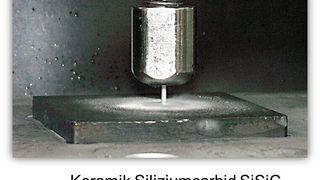 HD-CO2-Schnitt an Keramik. Hier Siliziumcarbid (SiSiC). (Bild: IPK)