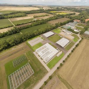 Die neuen Gebäude des Europäischen Weizenzucht-Zentrums in Gatersleben