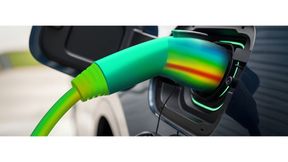 Simulation der elektrisch-thermischen Effekte am Beispiel eines Ladesteckers.  (Bild: © Cadfem Germany GmbH)