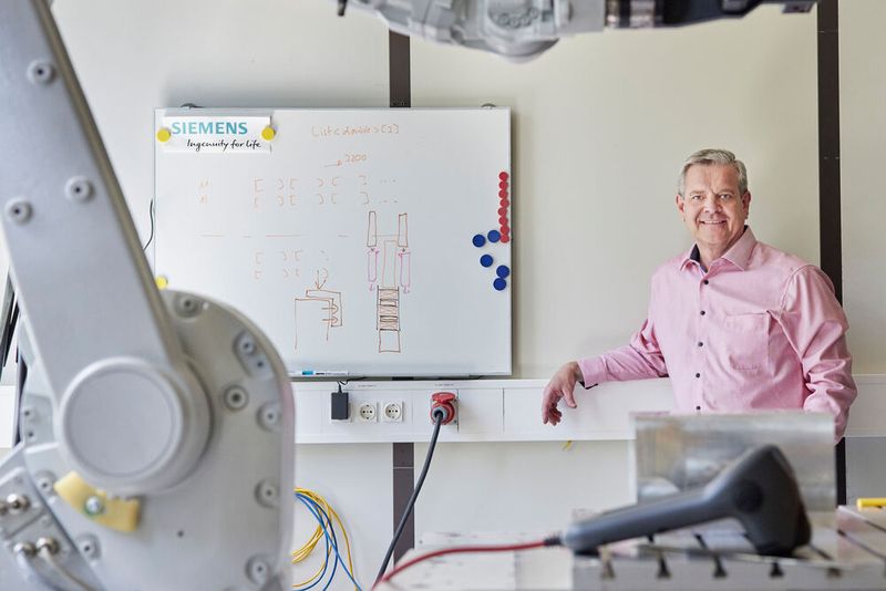 Carsten Schuh wurde in der Kategorie Lifetime Achievement ausgezeichnet. Er hat einen sogenannten Comprehensive Digital Twin erfunden, der geschlossene Regelkreislösungen in der Fertigungsindustrie ermöglicht. So werden Material-, Fertigungs- und Servicedaten zur Optimierung von Produktdesign und -fertigung berücksichtigt, was sich vor allem für die additive Fertigung eignet.  (Bild: ©Enno Kapitza)