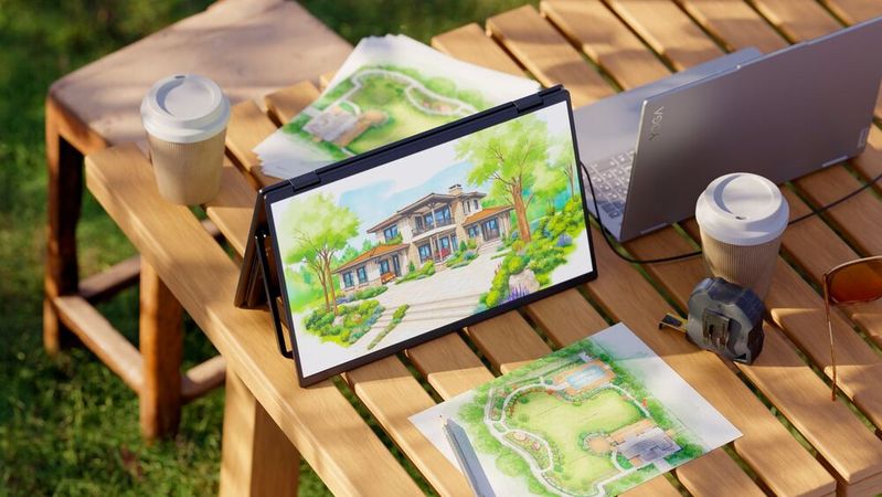Die beiden 15,6-Zoll-IPS-Panels im Dual-Monitor JN-DMD-IPS156F von Japannext liefern die Full-HD-Auflösung. Sie können übereinander oder gegenüberliegend genutzt werden. Ein USB-C-Kabel reicht für den Anschluss am Rechner.(Bild:  Japannext)