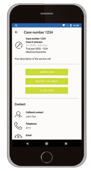 So einfach, so effizient – die Service App von Trumpf. (Bild: Trumpf)