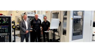 Vollmer UK Managing Director Martyn Cross with Systco Unilap General Manager Bob Young and Managing Director Carl Hughes. (Source: Systco Unilap)