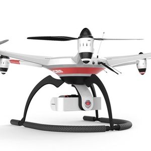 Red Dot Award 2015 - Drohne ix-rotor UAV von Beijing Zhongfei: Die Drohne hat ihren Schwerpunkt auf der Unterseite der Plattform mit den sechs Rotoren, wodurch sie stabiler im Wind fliegt. Außerdem ist das Rotorzentrum um fünf Grad nach Innen geneigt, um die Lenkgeschwindigkeit zu verbessern. Das Getriebe ist im Kamerakopf integriert, sodass das Fahrwerk mitrotiert, wenn die Kamera rotiert. Dadurch lassen sich Flugaufnahmen machen, ohne dass das Fahrwerk mit im Bild zu sehen ist. (Bild:  Red Dot)