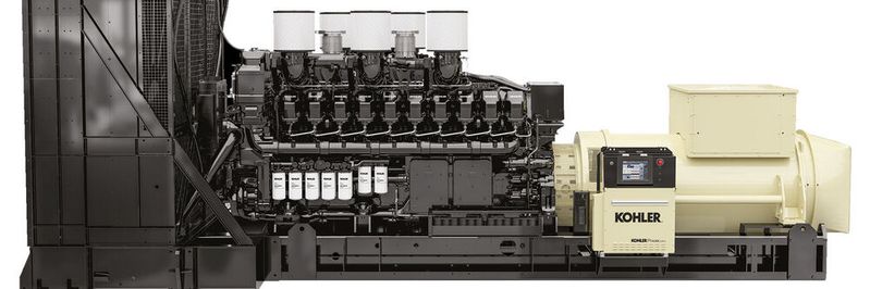 Mit einer solchen Anlage der „Power Optimised Design Solutions“ (PODS) adressiert Kohler Rechenzentren, die eine Leistung von 2240 kWe (50 Hz) – 2500 kWe (60 Hz) benötigen. (Ein kWe entspricht 1.000 Watt elektrischer Leistung, die erzeugt wird.)  (Bild:  Kohller)