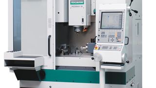 La fraiseuse Fehlmann Picomax 56 TOP  équipée d’un nouveau concept d’utilisation TOP (Touch Or Program, brevet déposé), qui réunit l’usinage CNC en 3 axes ainsi que manuel au moyen d’un levier de perçage et des manivelles. (Image: Fehlmann)
