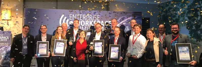 Die glücklichen Gewinner der Enterprise Workspace Awards 2019.(Bild:  Vogel IT-Medien)