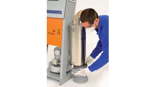 Schnell und einfach gereinigt: der moderne Zyklonfilter mit transparentem Staubsammelbehälter (Bild: Motan)