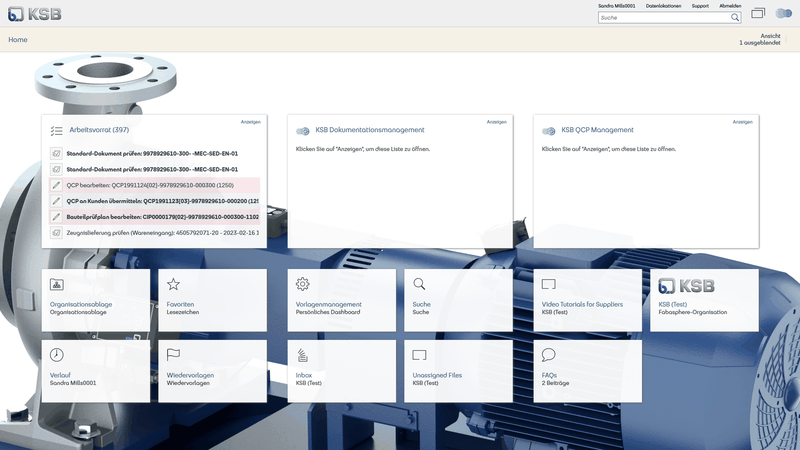 KI-gesteuerte Qualitätskontrolle: Das Dashboard von KSB ist in das Dokumentenmanagement und Qualitätsmanagement-System von Fabasoft Approve integriert.(Bild:  Fabasoft Approve)
