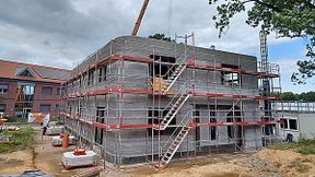 Zweistöckiges Bürohaus in Selsingen: Norddeutschlands erstes Gebäude aus dem 3D-Drucker. (Bild: Peri 3D Construction GmbH)