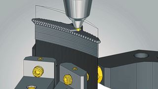Hybride Bearbeitung mit Hypermill Additive Manufacturing: Reparatur einer Turbinenschaufel. (Open Mind)