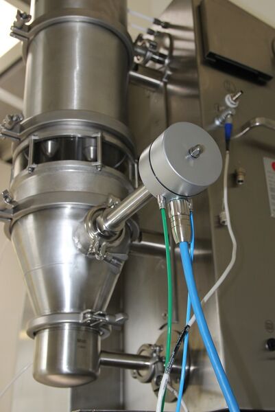 IPP 80-P installiert in einer Labor-Wirbelschichtanlage (Bild: Parsum)