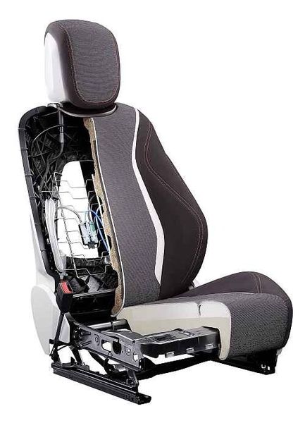 Das Leichtbau-Geheimnis des Synergy Seats von Johnson Controls ist der Sitzlehnen-Unterbau aus Plastik. (Foto: JCI)