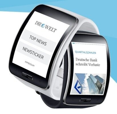 Samsung Gear S: Mit n-tv, Die Welt (im Bild) und weiteren Nachrichten-Apps haben Nutzer das aktuelle Geschehen im Blick. (Bild: Samsung)