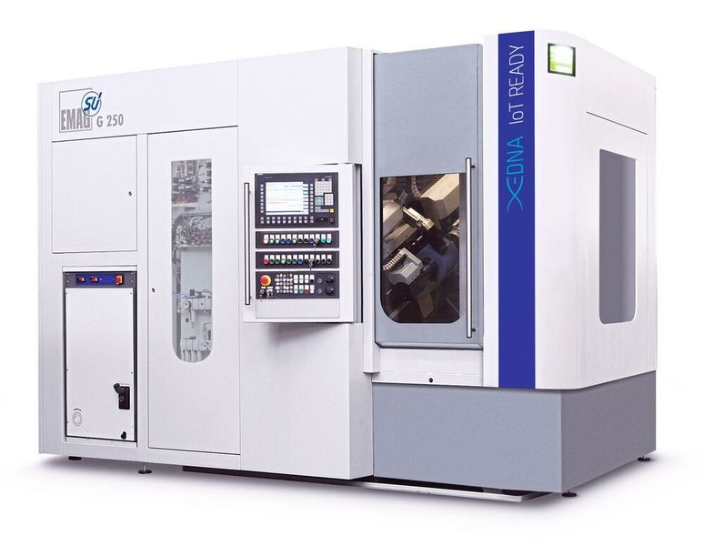 Wälz- und Profilschleifen in der G 250: Die Maschine ist aussergewöhnlich schnell und flexibel. (Emag)