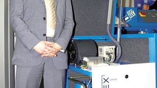Energieeffizienz steht im Mittelpunkt des Auftritts des Kompressorenherstellers Almig (früher Alup) auf der Hannover-Messe 2008. (Archiv: Vogel Business Media)
