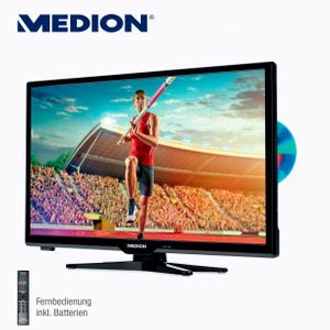 Der LED-Backlight-TV Medion Life P12296 hat einen DVD-Player integriert.