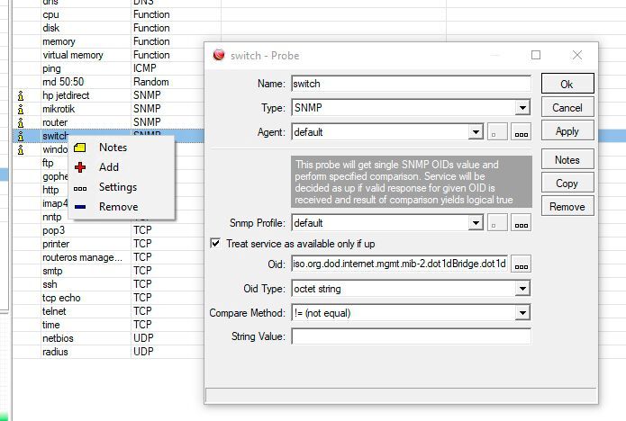 Anpassen von SNMP-Einstellungen in The Dude. (Bild: Joos / MikroTik)