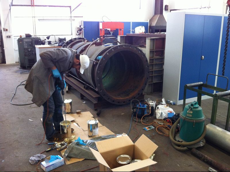 Werkstofftests am Grauguss-Rohrprüfstand (Bild: TU Wien)