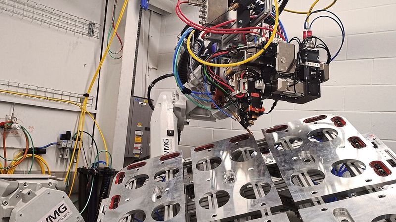 WMG an der Universität Warwick hat ein serienreifes Verfahren zum Laserschweißen von Batteriekästen aus Aluminium entwickelt. Das WMG-Team wählte dafür die Bearbeitungsoptik ALO4-O von Scansonic in Berlin. (Bild:  WMG/University of Warwick)