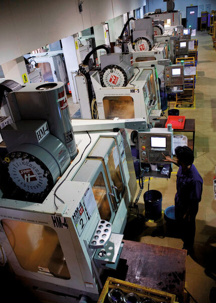 Dans les ateliers de production de Turbocam à Goa. (Image: Haas Automation CNC)