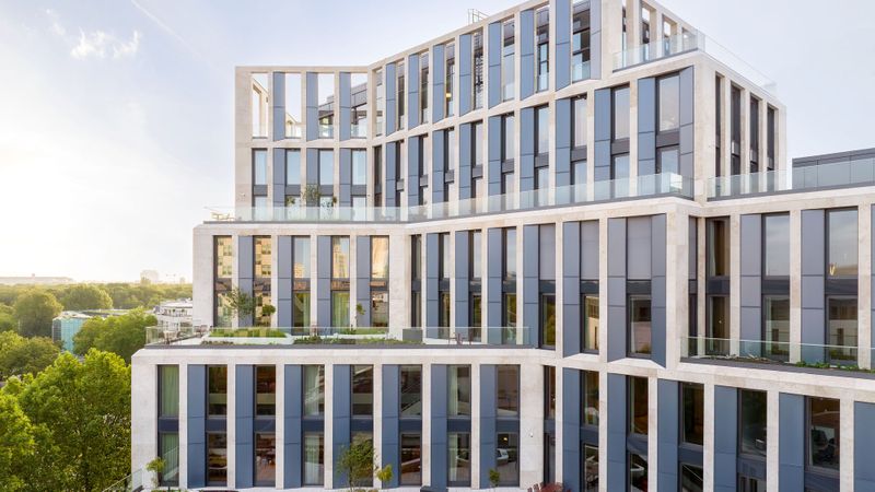 Außensicht des B-One in Berlin.  (Bild: Berlin Hyp/Franz Brück)