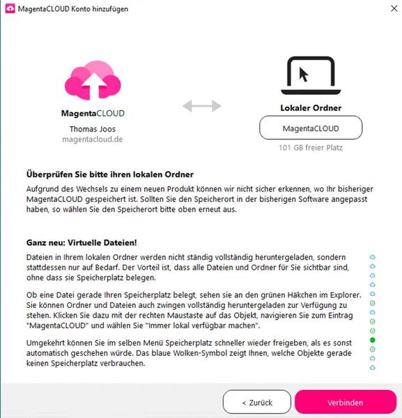 Verbinden des Cloud-Speichers in MagentaCloud mit Windows. (Joos)