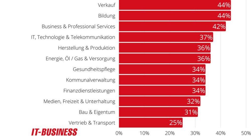Unter den befragten Unternehmen sind diese Branchen laut Sophos am häufigsten von Ransomware betroffen. (Vogel IT-Medien GmbH)