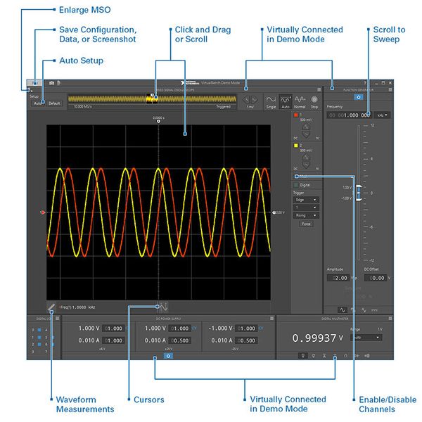 Steuerung und Visualiserung eines Universalmessgeräts über WLAN. (National Instruments)
