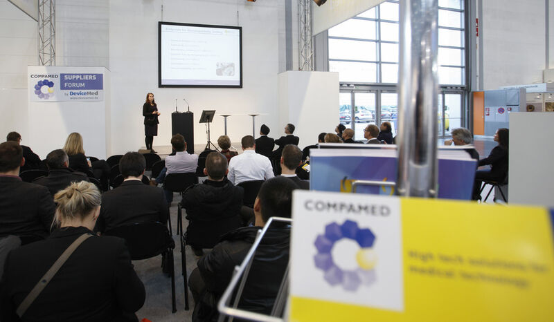 Nicht nur Markt-, sondern auch Informationsplattform: Das Compamed Suppliers Forum by Devicemed war auch in diesem Jahr gut besucht. (Bild: Messe Düsseldorf/C. Tillmann)