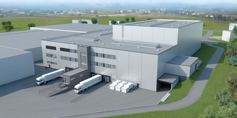 Das neue Materialwirtschaftzentrum wird auf dem Gelände der MR in Haslbach errichtet und direkt mit den bestehenden Produktionshallen verbunden. (Bild: PSB)