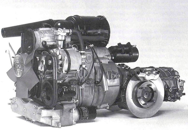 Dieser Zweischeiben-Wankelmotor ist aus einem RO 80 von NSU. Das Kammervolumen des Motors betrug 995 cm³, er leistete 130 PS und schaffte 180 km/h. (Audi)