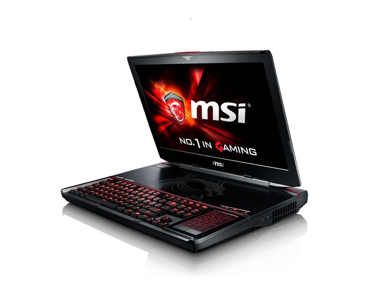 Das GT80 Titan SLI ist das erste Gaming-Notebook mit mechanischer Tastatur. Auch die Performance setzt Maßstäbe im Mobilbereich: Gleich zwei GeForce GTX 980M-High-End-Grafikkarten sorgen bei dem 18,4“-Modell für 3D-Performance auf Desktop-Niveau. (Bild: MSI)