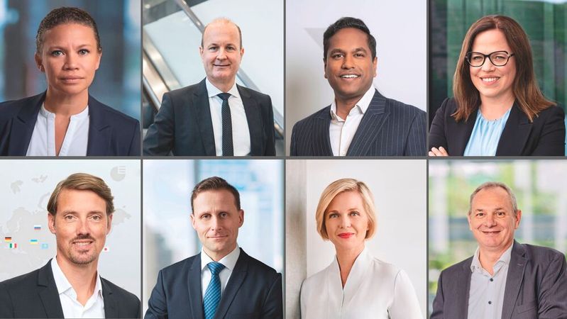 MM Maschinenmarkt hat acht Geschäftsführer gefragt: Wie wird 2026?(Bild:  Schneider Electric, Grob, Marcel Helfert, Schunk , Eirich, EDL, Florian Generotzky (DMG Mori), Voss Fluid)