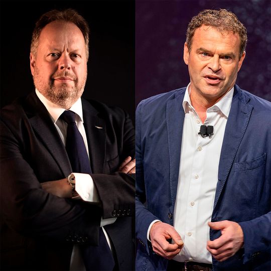 Tobias Moers (re.) soll bei Aston Martin offenbar Andy Palmer (li.) beerben.(Bild:  Aston Martin/Daimler)