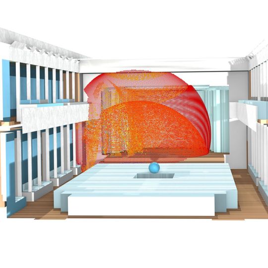 Wellenbasierte Raumakustiksimulation: Mit Nvidia cuDSS erzielten solche Modelle in Comsol Multiphysics Version 6.4 eine Beschleunigung um den Faktor 40. (Bild:  Comsol)